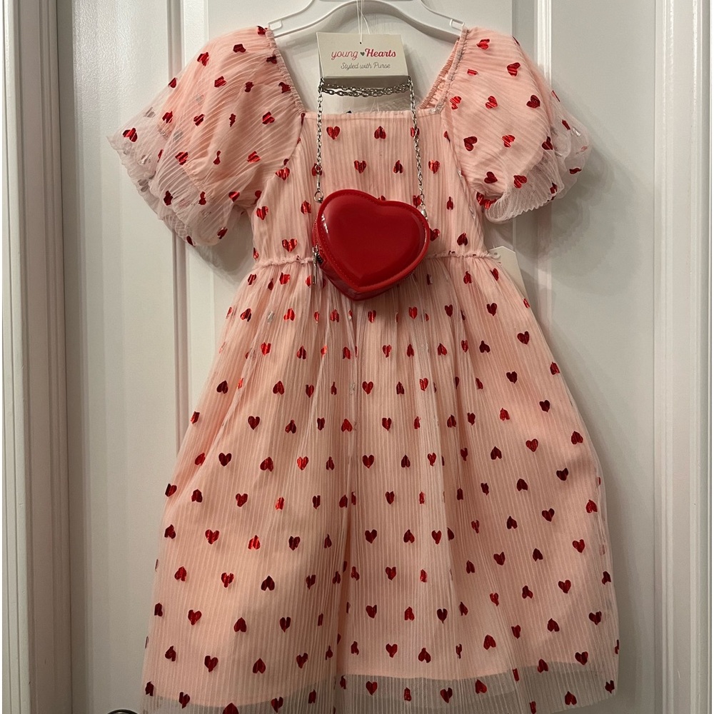 Girls Valentines Dress with Matchi Purse